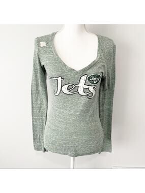 NFL New York Jets team apparel long sleeve scoop neck top small NWT